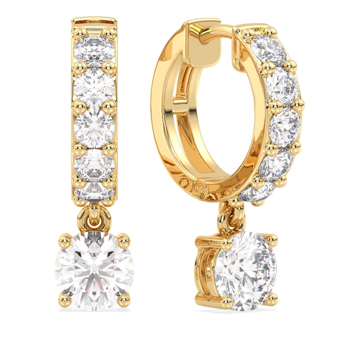 Lab Grown Diamond Hoop Earrings in Yellow