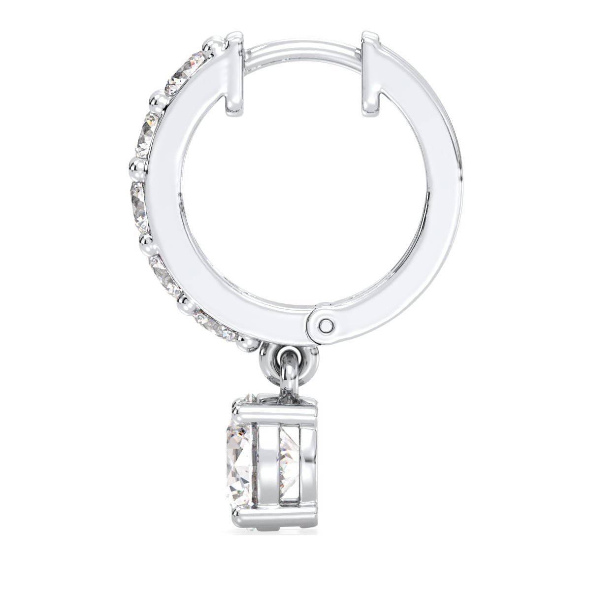 Lab Grown Diamond Hoop Earrings in White