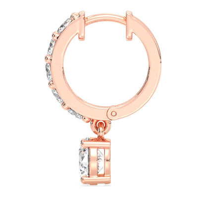 Lab Grown Diamond Hoop Earrings in Rose