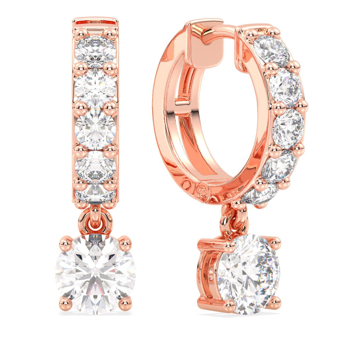 Lab Grown Diamond Hoop Earrings in Rose