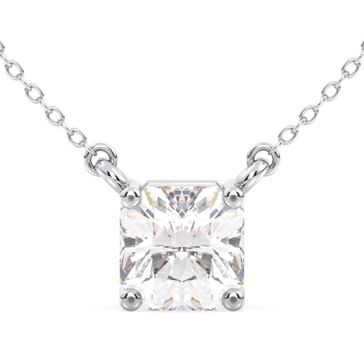 Lab Grown Diamond Solitaire Pendant in White Gold