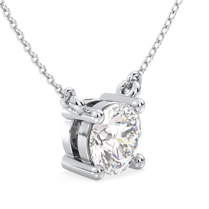 Round Solitaire Lab Grown Diamond Pendant in White Gold