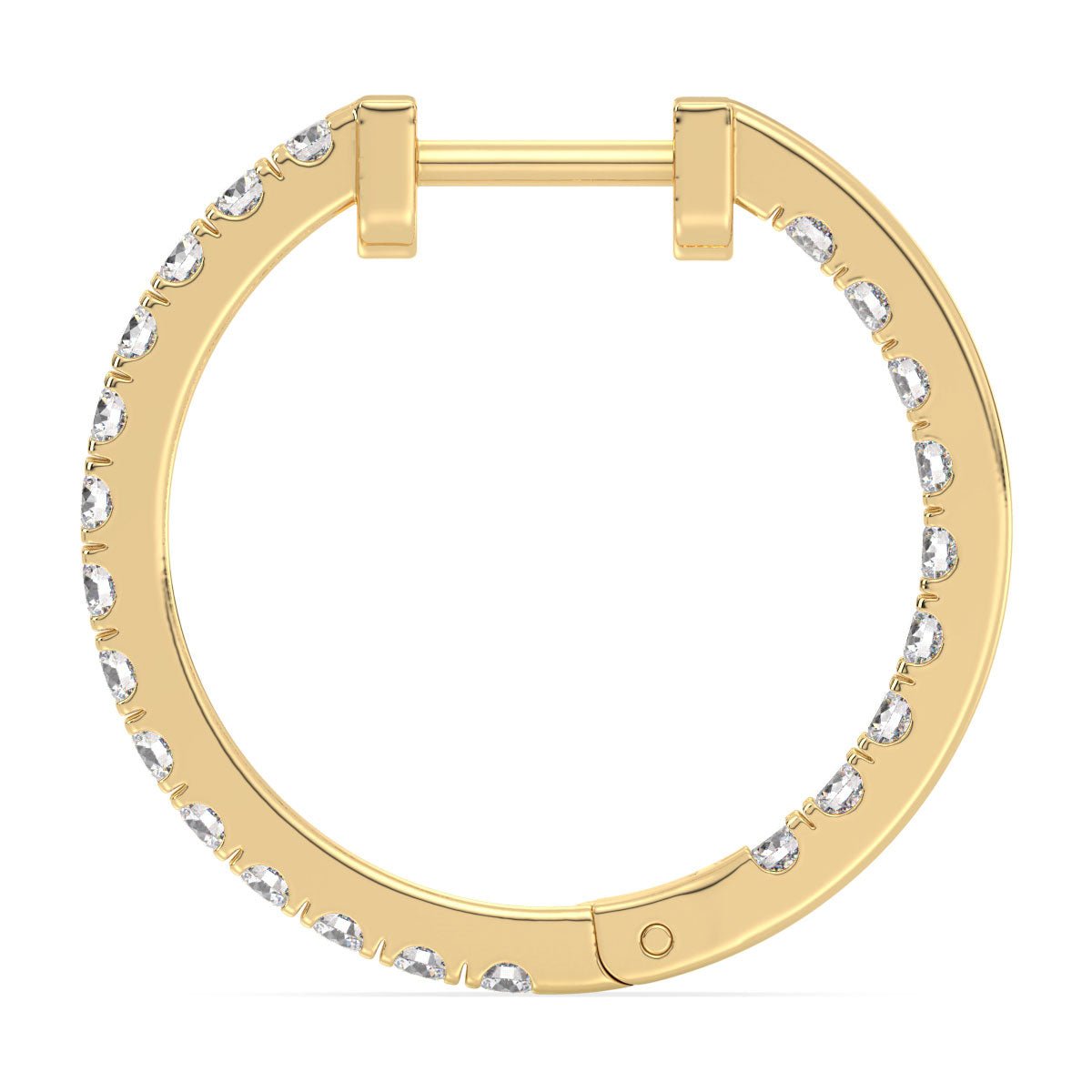 Lab Grown Diamond Hoop Earrings in Yellow Gold