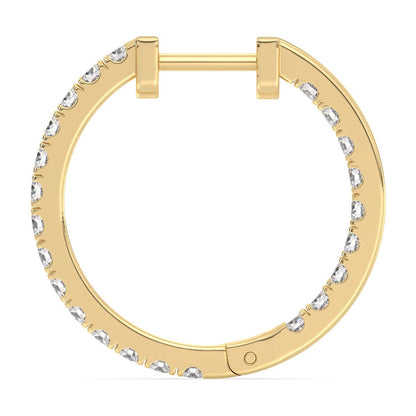 Lab Grown Diamond Hoop Earrings in Yellow Gold