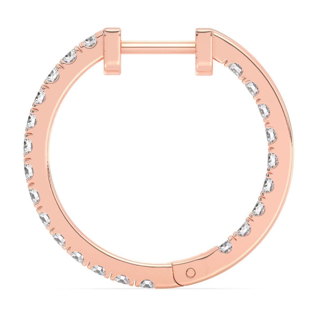 Lab Grown Diamond Hoop Earrings in Rose Gold