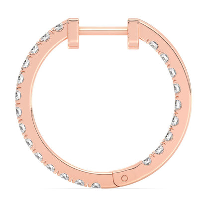 Lab Grown Diamond Hoop Earrings in Rose Gold