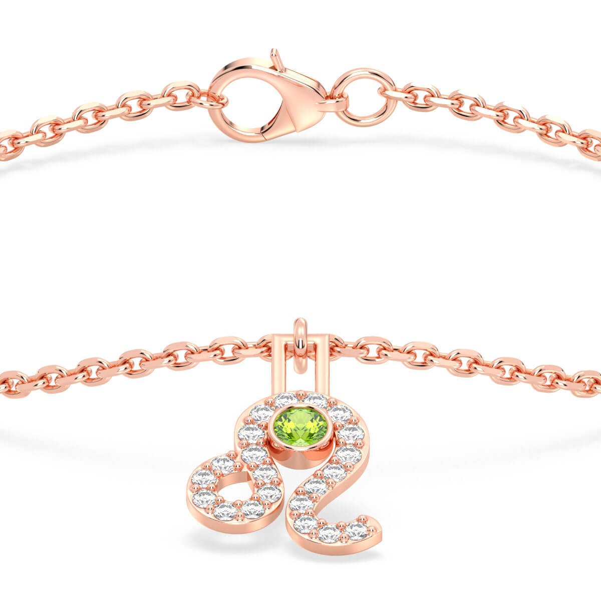 Leo Zodiac Peridot Bracelet - Rose