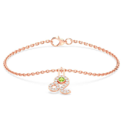 Leo Zodiac Peridot Bracelet - Rose