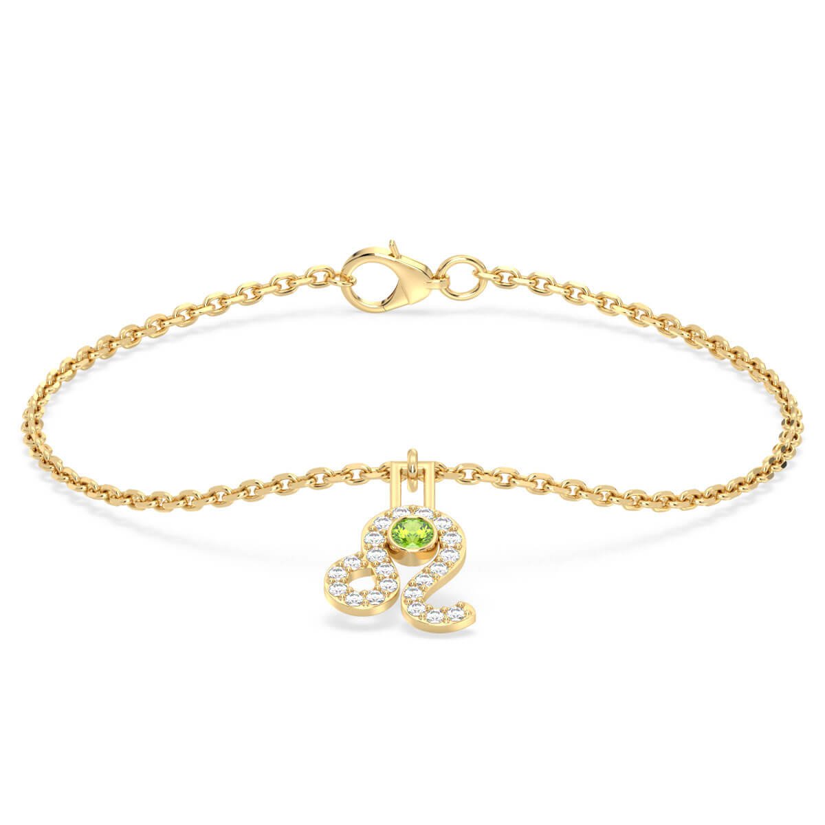 Leo Zodiac Peridot Bracelet - Yellow