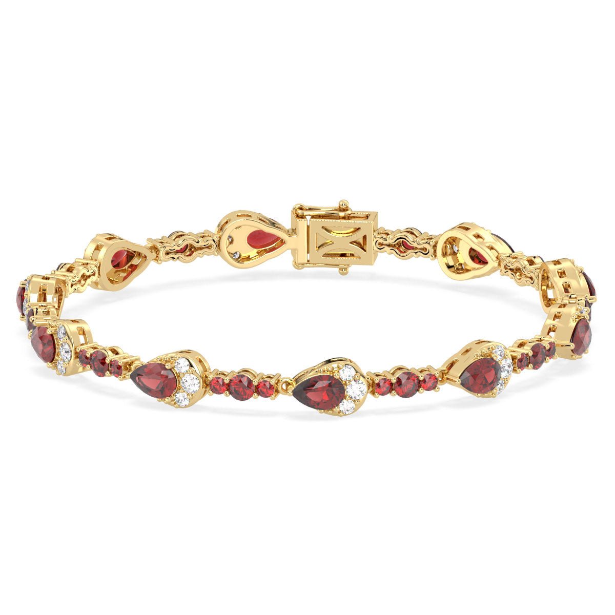 Olive Branch BraceletGarnet in Yellow