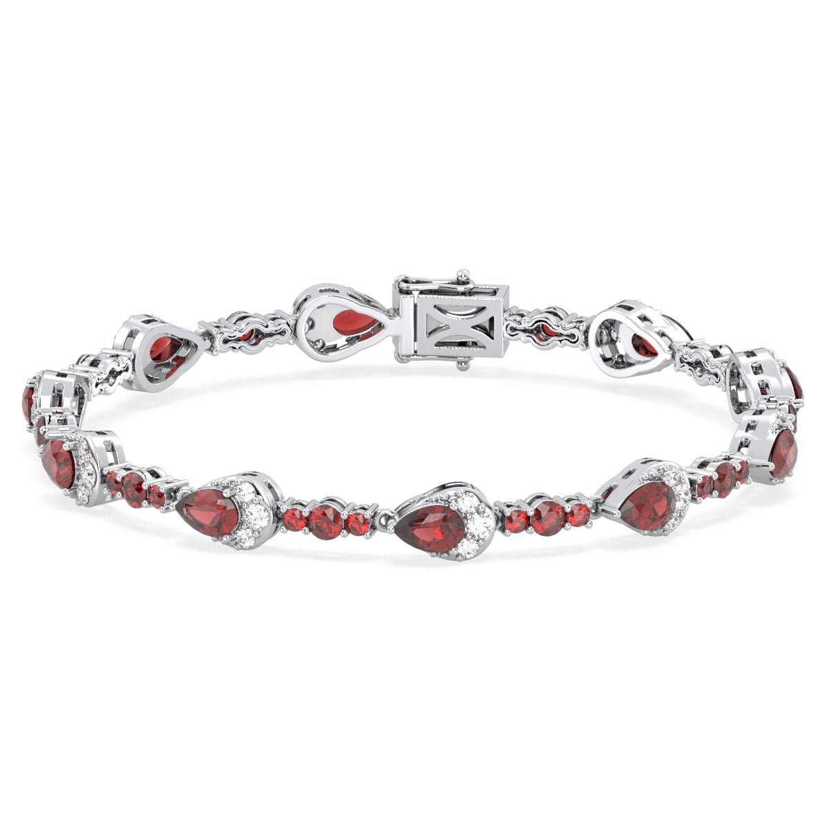 Olive Branch BraceletGarnet in White