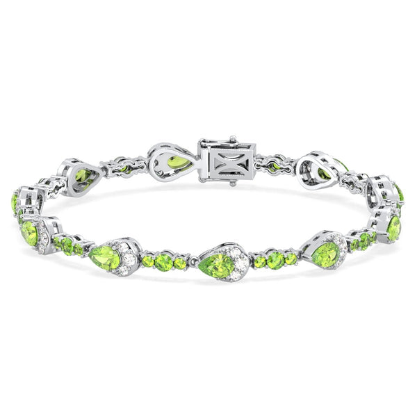 Olive Branch BraceletPeridot in White