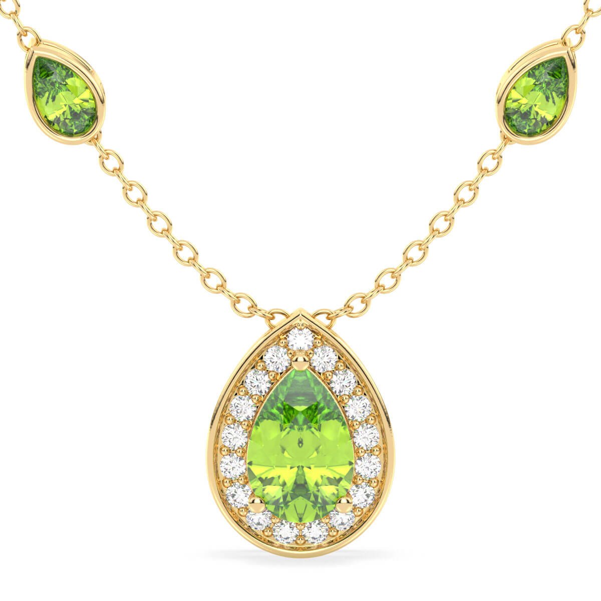 Pear Shaped Peridot Pendant- Yellow