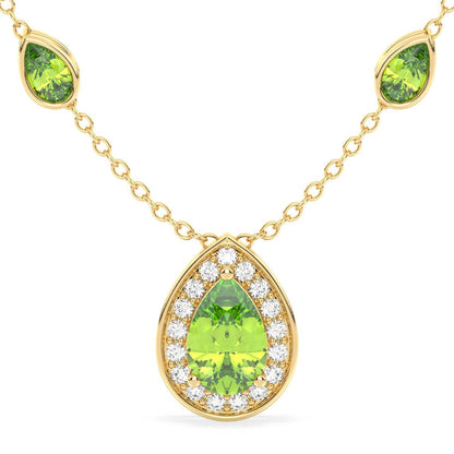 Pear Shaped Peridot Pendant- Yellow