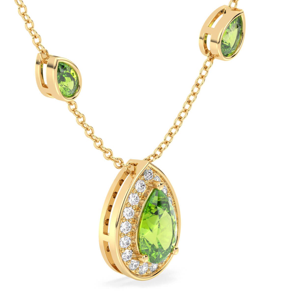 Pear Shaped Peridot Pendant- Yellow