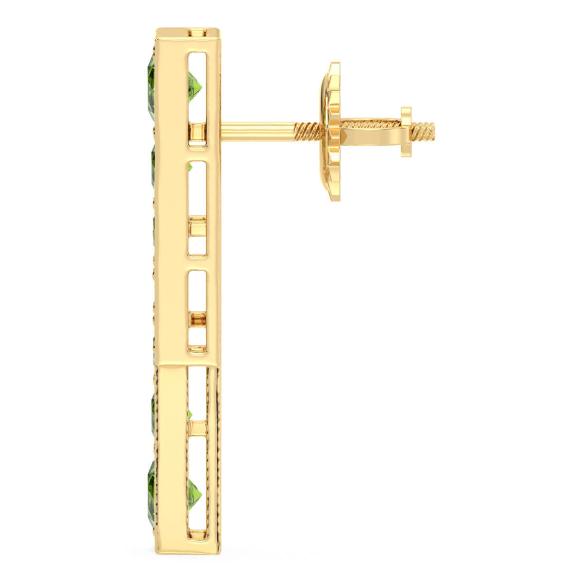 Peridot Double Bar Earrings-Yellow