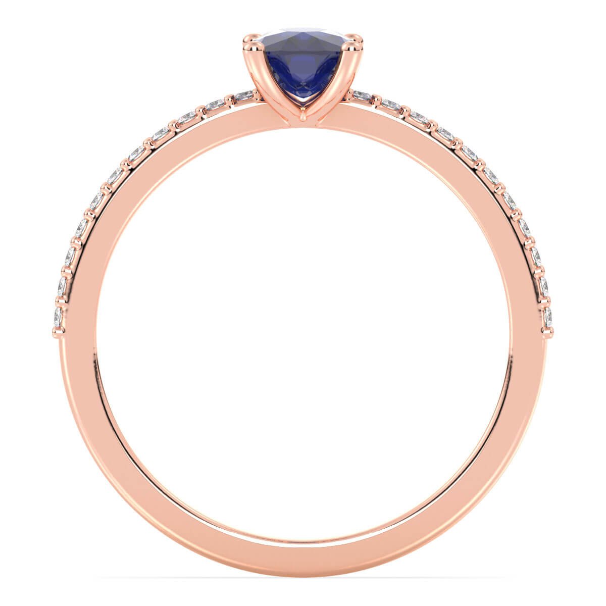 Classic Cushion Iolite Ring-Rose