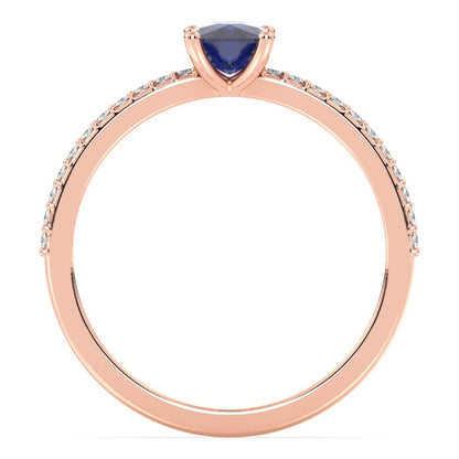 Classic Cushion Iolite Ring-Rose