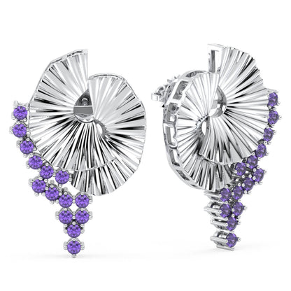 Era Of Nature- Amethyst Swirl Earrings - White