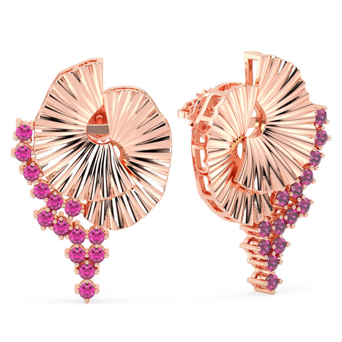 Era Of Nature- Pink Topaz Swirl Earrings - Rose