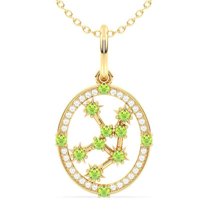 Era Of You- Virgo Zodiac Peridot Pendant-Yellow