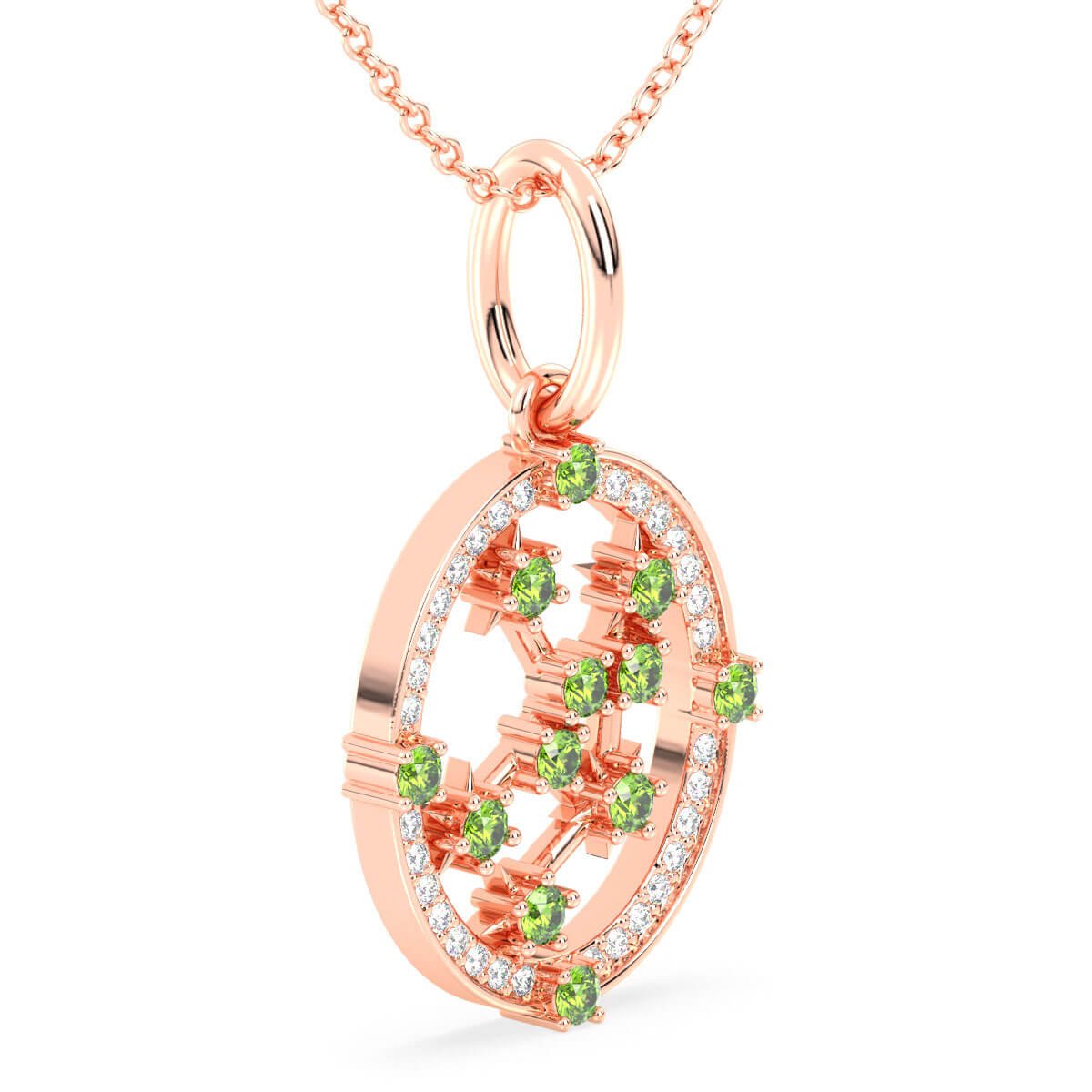 Era Of You- Virgo Zodiac Peridot Pendant-Rose